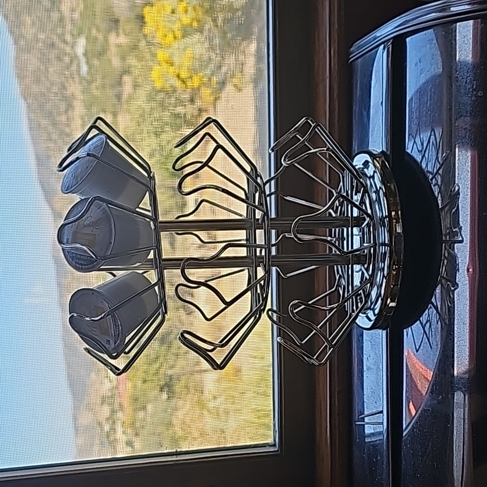Coffee K-Pods metal silver tone rotating coffee pods holder carousel 3 tiers @ 8